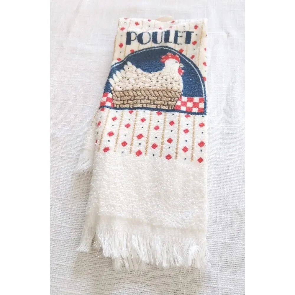 VINTAGE STEVENS LINEN KITCHEN DISH TEA TOWEL Rooster Country Farm Cottage Core